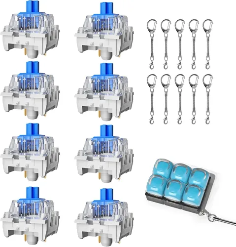 Vista 16 de Zhouwang Clickers de teclado para impresiones 3D, kit de 36 interruptores Azul