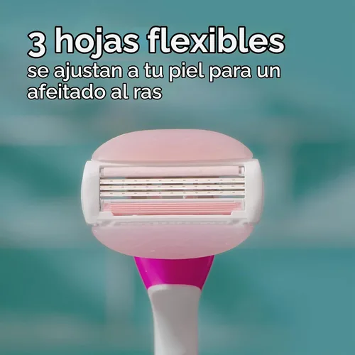 Vista 3 de Gillette Venus ComfortGlide - Maquinillas de afeitar desechables para mujer, 2 unidades, con barras de humedad perfumadas de té blanco para un