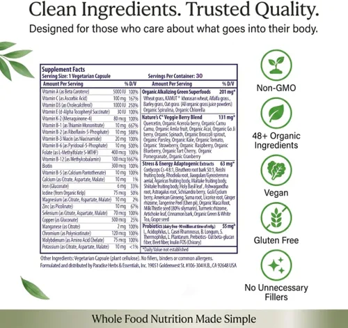Vista 7 de Paradise Herbs & Essentials - Cápsulas de hierro multivitamínico una vez al