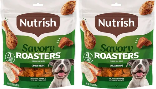 Vista 11 de Nutrish Savory Roasters - Golosinas de pollo para perros, relleno para calcetines de perro, bolsa de 30 onzas (Rachael Ray)