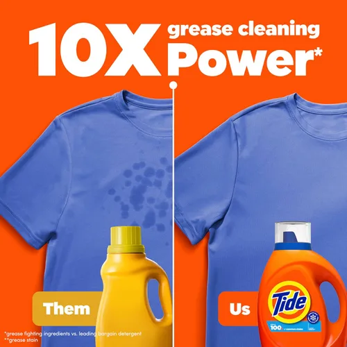 Vista 2 de Tide Detergente líquido para ropa, aroma Clean Breeze, 48 cargas, 60 onzas líquidas, funciona en el 100% de las manchas comunes