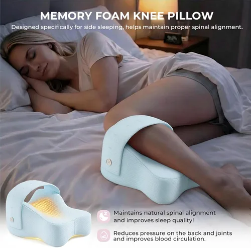 Vista 2 de Almohada de rodilla para dormir de lado, soporte equilibrado de espuma viscoelástica para aliviar el dolor de cadera y ciática, almohada de piernas