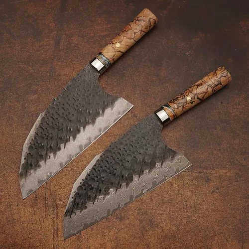 Vista 9 de Cuchillo de cocina chino de acero Skd11 forjado, cortador de mano profesional de 8.5 pulgadas, picador afilado de alta dureza, para carne y verduras
