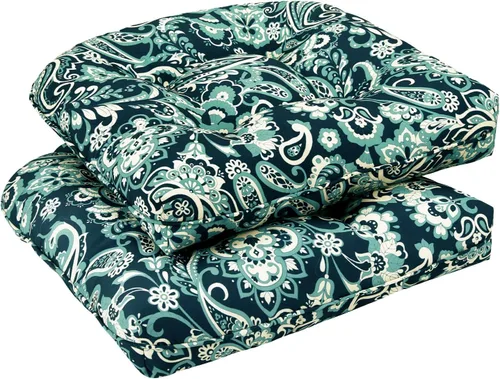 Vista 9 de downluxe Juego de 2 cojines para sillas de exterior para muebles de patio, cojines impermeables acolchados rellenos para muebles de patio, cojín