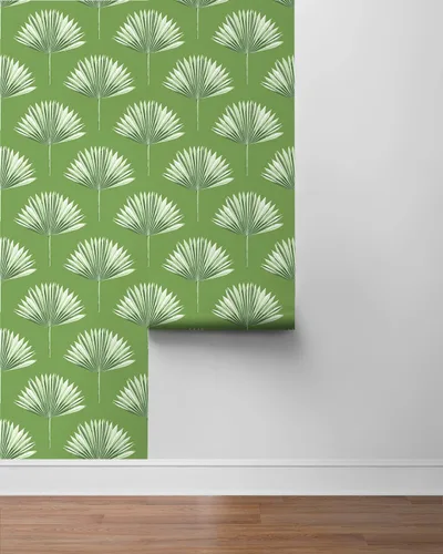 Vista 8 de NextWall Papel tapiz tropical para despegar y pegar de palmera (brote verde)