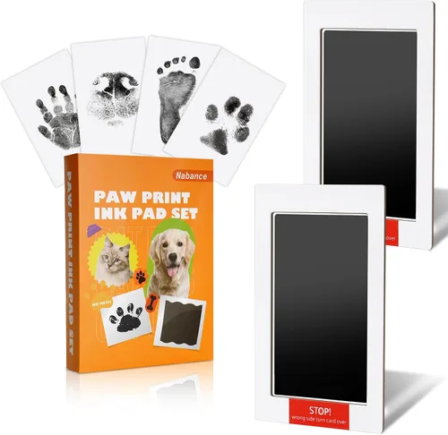 Vista 10 de Nabance Kit de huellas para perros y gatos, impresión de patas y nariz