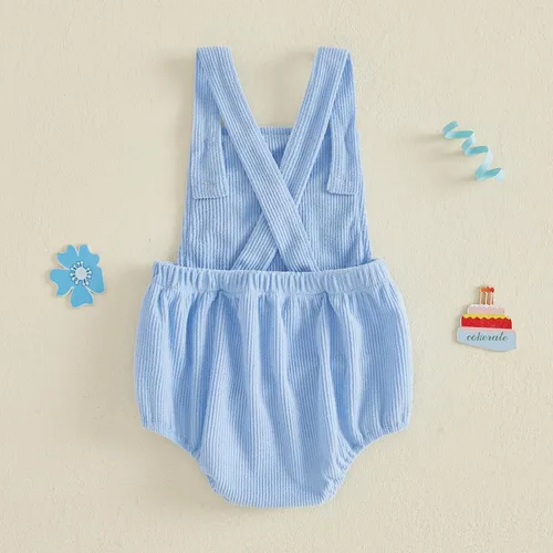 Vista 7 de Traje de cumpleaños para bebé niño, mameluco de ganso tonto Azul claro