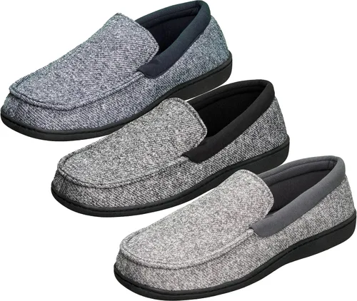 Vista 2 de Hanes ComfortSoft - Mocasines venecianos de punto de espuma viscoelástica para hombre para interiores y exteriores