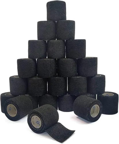Vista 8 de Vendajes cohesivos autoadherentes, 6 unidades de 2 pulgadas x 5 yardas, cinta médica, rollos no tejidos adhesivos flexibles y transpirables
