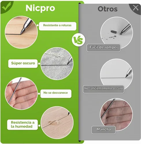 Vista 5 de Nicpro Carpenter - Recambios de plomo para lápices de 0.110 in, 6 piezas, color negro