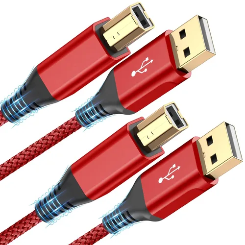 Vista 11 de sweguard - Cable de impresora USB de 6.6 pies, cable de escáner USB 2.0 tipo A macho a B macho de alta velocidad compatible con HP, Canon, Dell
