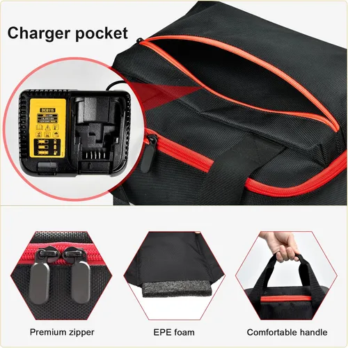 Vista 7 de Funda para conductor de impacto compatible con DEWALT 20V MAX XR DCF787D1 DCF845B DCF900B DCF961B DCF891B DCF899B DCF900P1, soporte de carrito