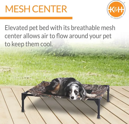 Vista 4 de K&H PET PRODUCTS - Cuna elevada para mascotas con centro de malla, varios tamaños