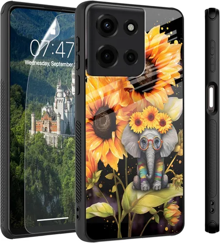 Vista 42 de Funda para Motorola Moto Edge 2022, cubierta trasera de vidrio templado con protector de pantalla, funda protectora a prueba de golpes para Motorola