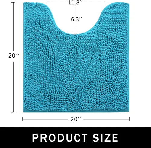 Vista 2 de Alfombras de baño en forma de U, alfombras de baño de felpilla súper absorbentes y respaldo antideslizante de PVC fuerte para inodoros, lavables a