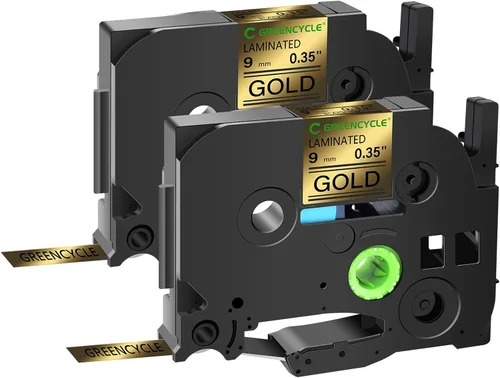 Vista 30 de GREENCYCLE Cinta para etiquetadora Brother P-Touch TZe-831 TZ-831 de 0.472 in 0.47 laminada TZe TZ Gold Tape para PT-D210 PT-D600 PT-H110 PT-1230, 2