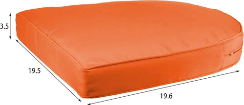 Vista 2 de Jeco Juego de 3 sillas de mimbre Rocker con cojín naranja, color negro