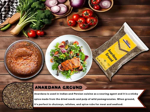 Vista 8 de Rani Anardana (granada) molida, especias indias 3.5 oz (100 g) ~ Todo natural Sin color Apto para gluten Vegano Sin OMG Kosher Sin sal