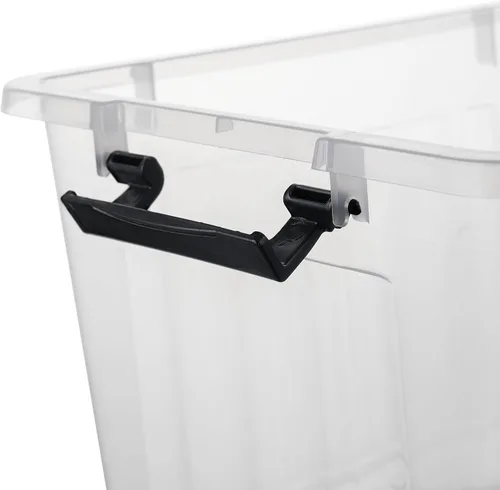 Vista 6 de Cetomo Contenedor de almacenamiento con tapa, caja de almacenamiento apilable con tapa y cierre a presión, contenedor de plástico transparente