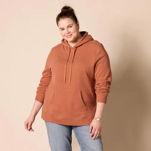 Vista 6 de Tienda Essentials - Sudadera tipo túnica de felpa de rizo con capucha para mujer