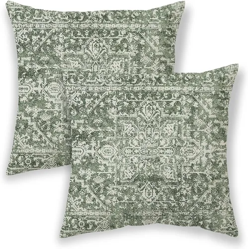 Vista 25 de BETGINY Fundas de almohada boho de 16x16 pulgadas, diseño étnico marrón beige, fundas de almohada decorativas para exteriores para sofá