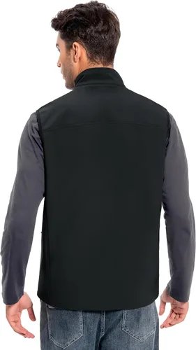 Vista 2 de Pioneer Camp Chaleco Softshell de golf para hombre, resistente al viento, forro polar, ligero, sin mangas, para viajes, senderismo