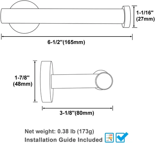 Vista 9 de Soporte de papel higiénico negro y dorado, colgador de papel higiénico de acero inoxidable para baño, dispensador de rollos de papel de tocador