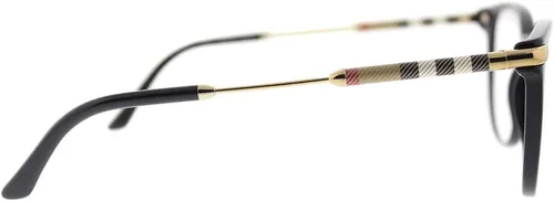 Vista 3 de BURBERRY BE 2255Q 3001 - Lentes cuadrados de plástico, color negro, 2.008 in, Negro