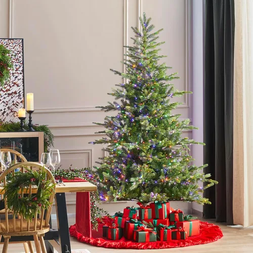 Vista 23 de Glitzhome Árbol de Navidad preiluminado, abeto artificial realista de 7.5 pies con 1,668 puntas y 680 luces centelleantes C3, 10 funciones de Aspen