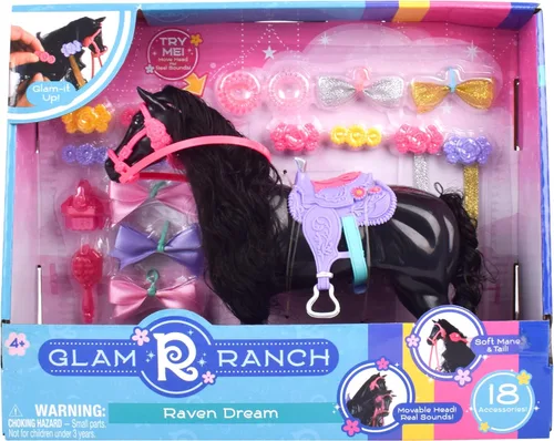 Vista 2 de Sunny Days Entertainment, Glam-R-Ranch Raven Dream - Juguete de caballo con accesorios