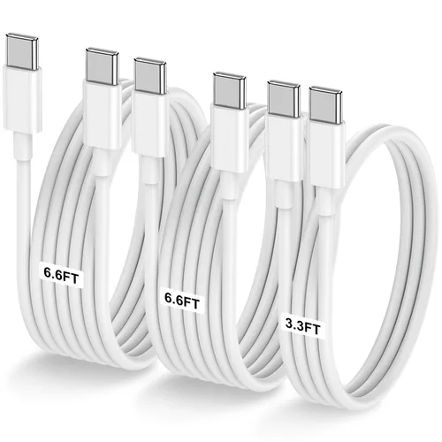 Vista 11 de LOFPYE Paquete de 3 cables USB C a USB C de 1 pie y 60 W, cable de carga rápida tipo C para iPhone Air 17 16e 16 15 Pro Plus Pro Max, para Galaxy