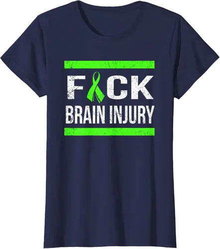 Vista 40 de Apoyo Daño cerebral Concienciación T Shirt, mujer L, Asphalt Negro