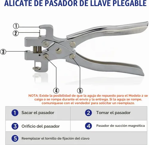 Vista 2 de Alicates Multifuncionales para Desmontar Llaves de Coche, Alicates de Desmontaje de Llaves de Coche, Herramienta Removedora de Pasadores de Hoja