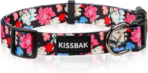 Vista 12 de Collar de perro para perros pequeños y medianos, diseño especial, lindo collar para mascotas, suave, ajustable, elegante, floral, hembra, cachorro