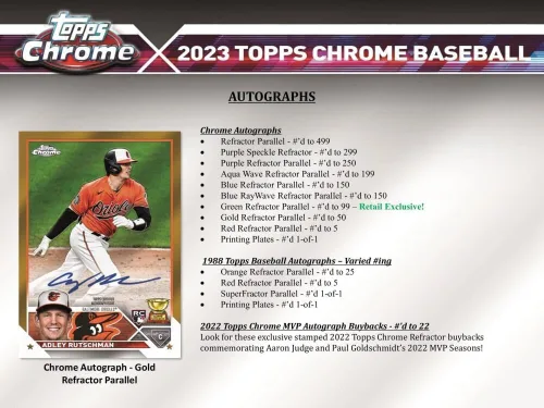 Vista 7 de Caja de valor sellada de fábrica de béisbol Topps Chrome 2023 – Juegos completos de béisbol