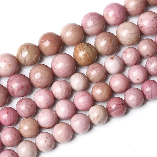 Vista 45 de 36 piezas de cuentas sueltas de espacio de jade de epidoto verde y rojo natural de 10 mm, cuentas redondas para hacer joyas DIY, collares, pulseras