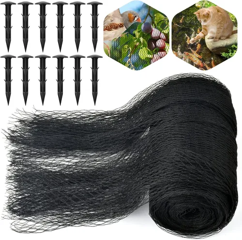 Vista 9 de PACETAP Kit de red para estanque de 7 x 10 pies para hojas, cubierta de estanque Koi resistente, cubierta protectora de piscina con estacas que