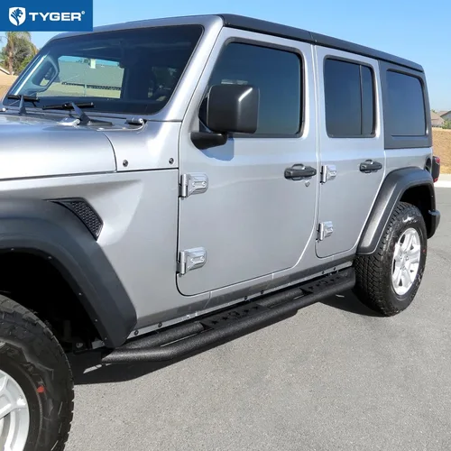 Vista 4 de Tyger Auto Star Armor compatible con Jeep Wrangler JL 2018-2025 de 4 puertas (no compatible con JK) TG-JA2J2288B Rieles laterales Nerf Bars