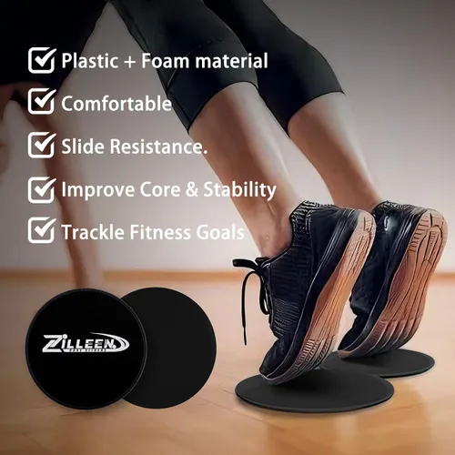 Vista 5 de Zilleen Deslizadores de Ejercicio para Entrenamiento Discos de Fitness para Pilates para Mujeres y Hombres, Paquete de 2