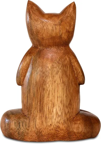 Vista 8 de G6 Collection Estatua de yoga de gato siamés tallada a mano de 8 pulgadas, escultura de estatua de yoga hecha a mano, decoración del hogar