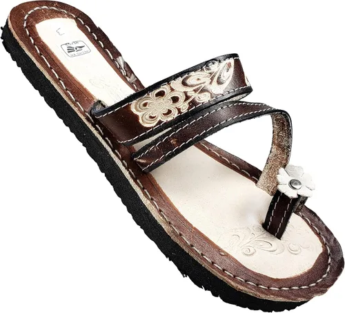 Vista 5 de Sandalias Mexicanas de Piel para Mujer Huarache de Piel Hecho en México