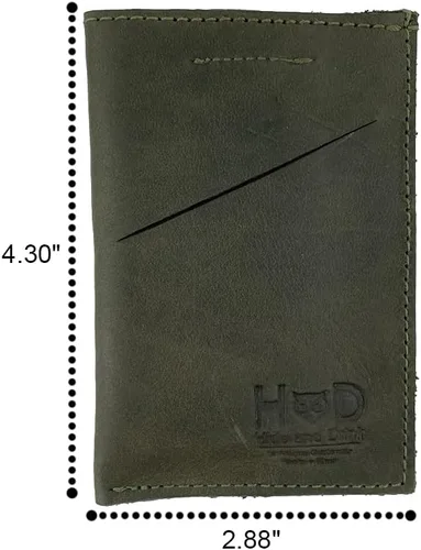 Vista 6 de Hide & Drink, Cartera de cuero suave y funda para tarjetas, hecha a mano, incluye 101 años de garantía (jade oscuro)