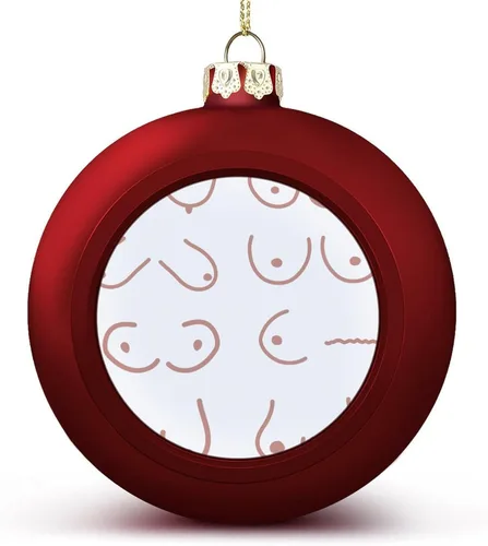Vista 95 de Boobs Funny Shatterproof Matte Christmas Balls for Tree Wreath Home Decor 1PCS