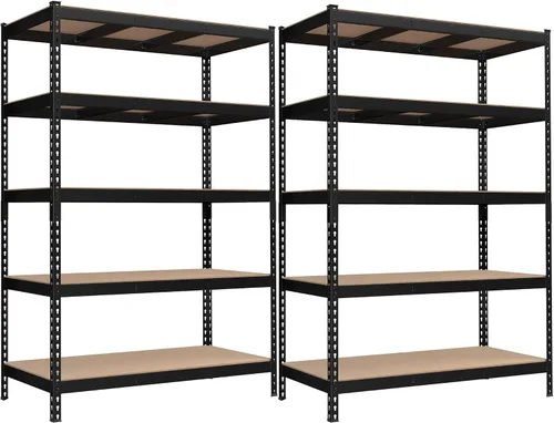 Vista 14 de SONGMICS - Estantería de almacenamiento de 5 niveles, capacidad de carga 2310 lb, juego de 2 para garaje, ensamblaje sin tornillos, estante Gris