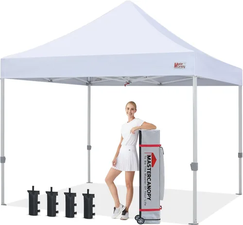 Vista 35 de MASTERCANOPY - Toldo plegable estilo tienda de campaña de 10 x 10 pies, de montura instantánea y para uso comercial, con una bolsa con ruedas