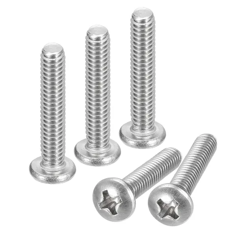 Vista 56 de uxcell Tornillos de máquina de cabeza redonda de 1/4-20x1, tornillo de acero inoxidable 304 18-8, accionamiento Phillips, totalmente roscado