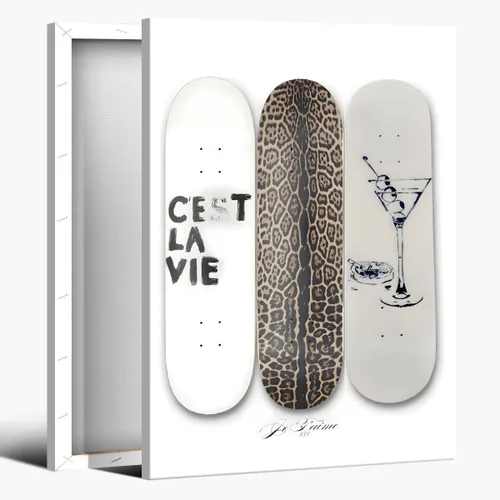 Vista 10 de Póster de Martini Sucio Niña de la Ciudad de Nueva York Arte de Pared Tendencia Leopardo Patineta Impresión en Lienzo Decoración Estética