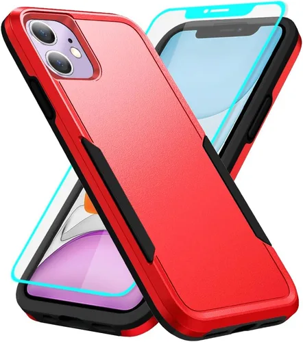 Vista 7 de Yiakeng Funda para iPhone 11, iPhone 11 con protector de pantalla HD, PC híbrida + TPU a prueba de golpes Defender Pioneer Anti-Shock Phone Case
