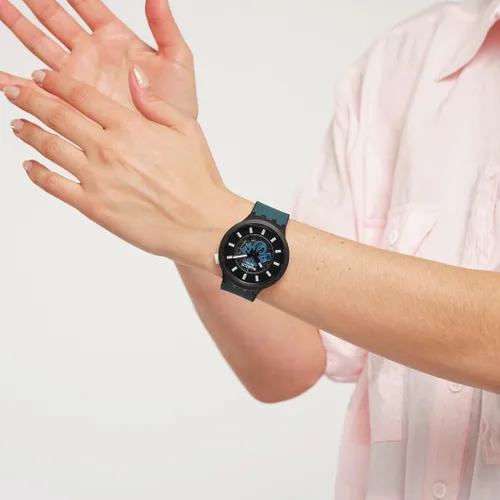 Vista 5 de Swatch Reloj de cuarzo biocerámico grande y audaz, Negro