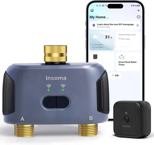 Vista 10 de Temporizador de agua WiFi de 2 zonas, entrada de latón, temporizador de aspersor para manguera de jardín, control remoto por aplicación